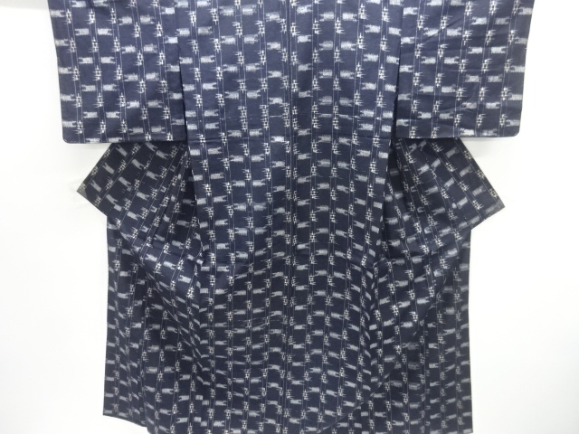 JAPANESE KIMONO / UNUSED HITOE TSUMUGI / WOVEN KASURI PATTERN